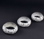 White vintage printed steel tape bangles