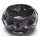 Black vintage etched steel tape bangle